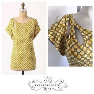 Anthropologie Meadow Rue Lausanne Top Yellow Sz M NWT